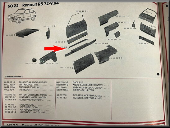 R5: Onderste deurpaneel links (New Old Stock).