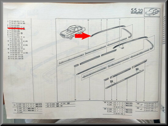 R18: Dak sierlijst rechts (New Old Stock).
