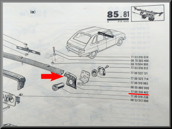 Dashboarddeel rechts R16 TS (gebruikt).