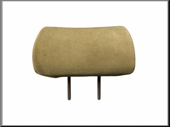 Hoofdsteun beige stof, smalle afstand bevestigingssteunen (gebruikt).