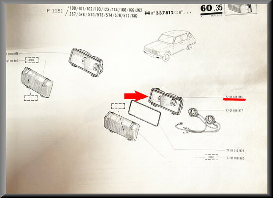 R6: Knipperlicht unit links (New Old Stock, Cibie)