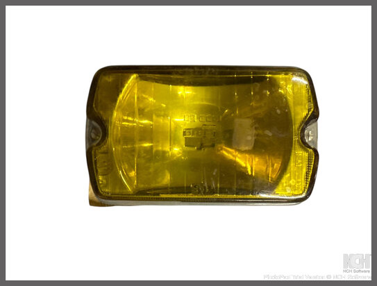 Verstraler: reflector met glas en chroomrand (New Old Stock).