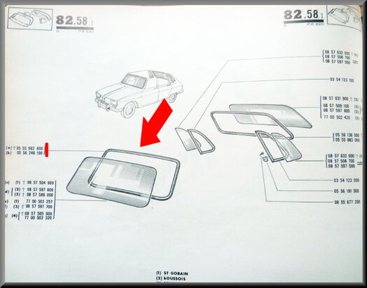 Voorruit rubber (New Old Stock).