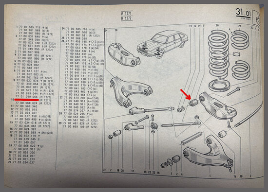 R20-30 Silent-bloc onderste draagarm (New Old Stock).
