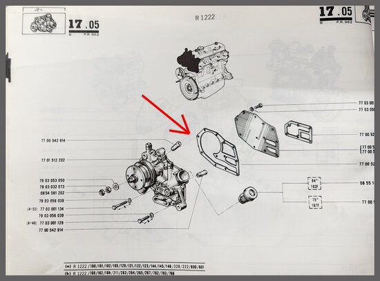 R5: Waterpomp pakking (New Old Stock).