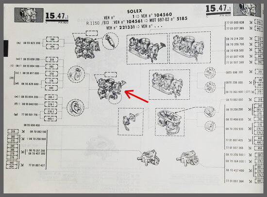 Carburateur Solex SEIA 35 DISA 4 REN 445 (New Old Stock) Excl: 150 euro borg voor inruil
