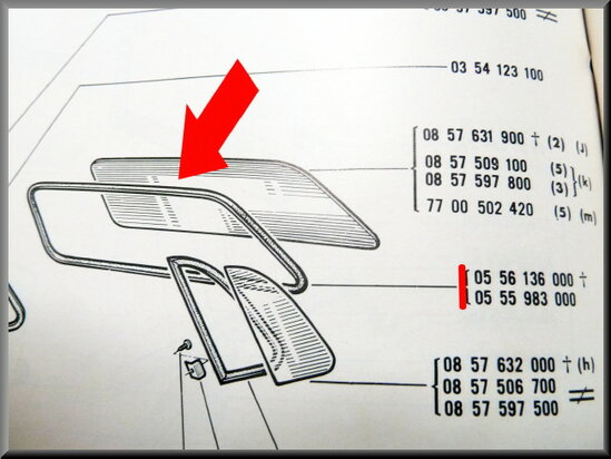 Achterruit rubber (New Old Stock).