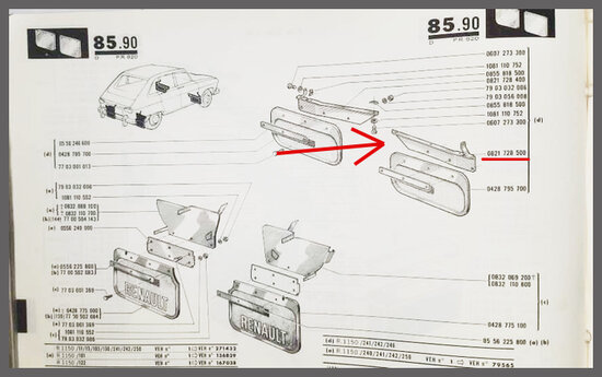Bevestigingsbeugel spatlap voorzijde rechts (New Old Stock).