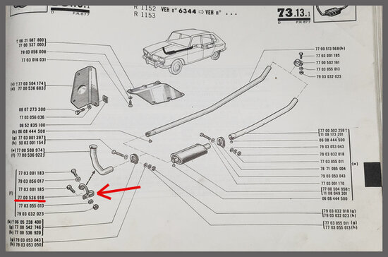 Uitlaatklem R16 L-TL (New Old Stock)