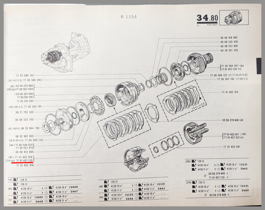 Koppelingsset automaatbak  (New Old Stock).