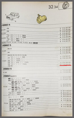 R4,5,6: Wielrem cilinder (New Old Stock).