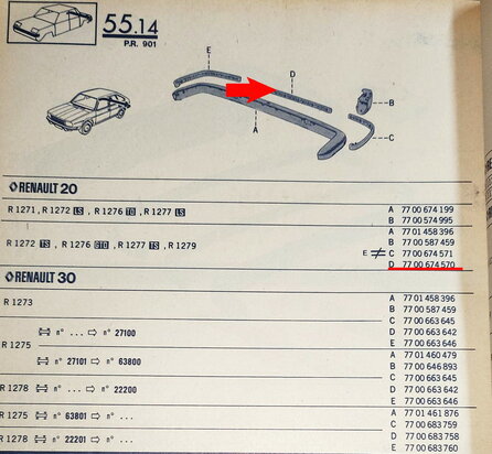 R20-R30 Bumperstrip midden achter (Gebruikt).