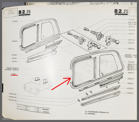 R8-10: Raamloop rubber (New Old Stock).