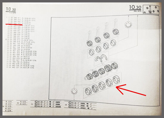 R20-30: Hoofdlagers 0,25 mm (New Old Stock).
