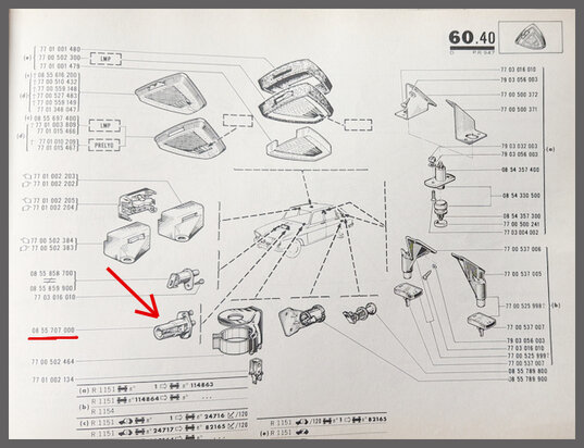 Dashboardkastje verlichting schakelaar (New Old Stock).