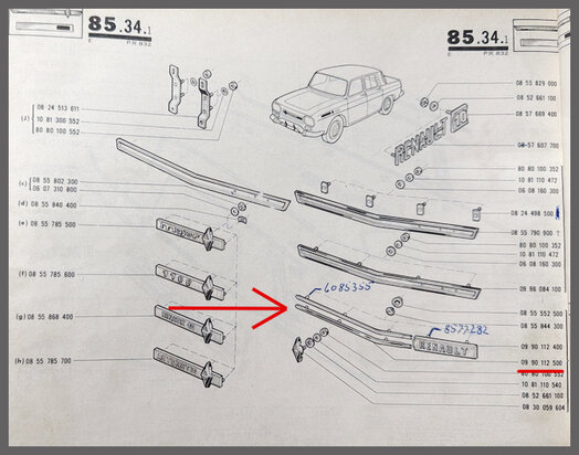 R8-R10: Sierlijst grill (New Old Stock).
