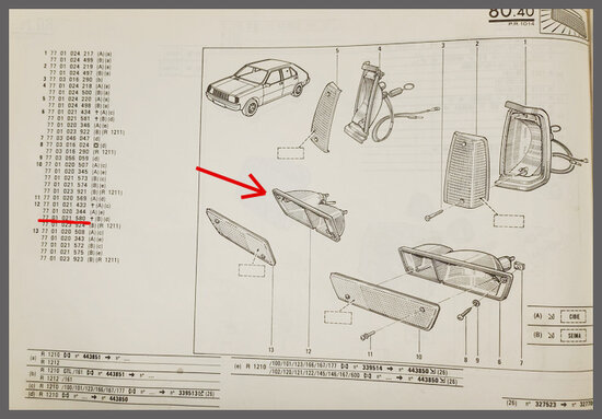 R14: Knipperlicht unit rechts (Seima) (New Old Stock).
