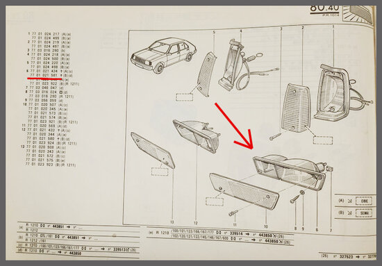 R14: Knipperlicht unit links (Seima) (New Old Stock).