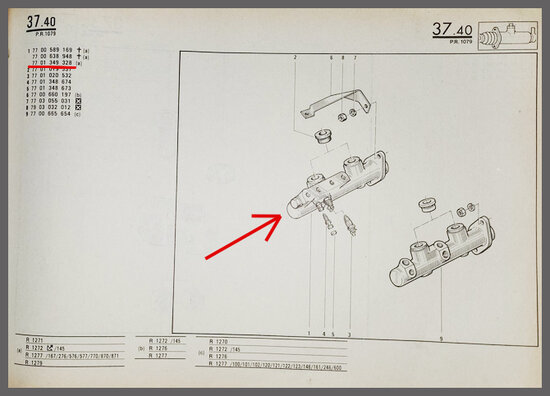 R 20-30, Alpine A310 V6: Hoofdremcilinder (New Old Stock).