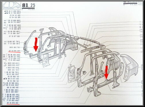 Kokerbalk links met A stijl dicht.