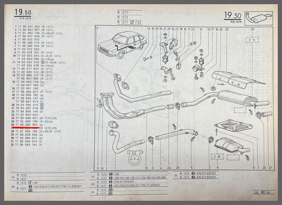 R20-30 Uitlaat demper (New Old Stock).