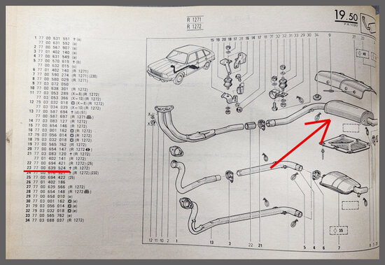 R20-30: Uitlaat demper (New Old Stock).