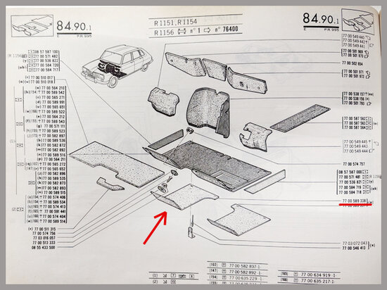 Front right insulation mat (Used).