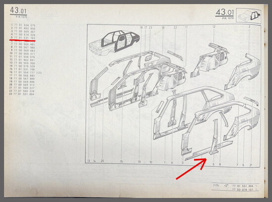 20-30: B-pillar left (New Old Stock).