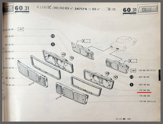 R10: Achterlicht unit rechts (New Old Stock).