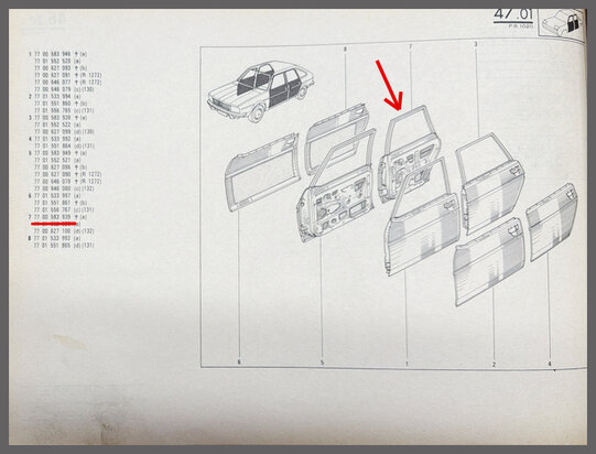 R20-R30 Rear right door (New Old Stock)