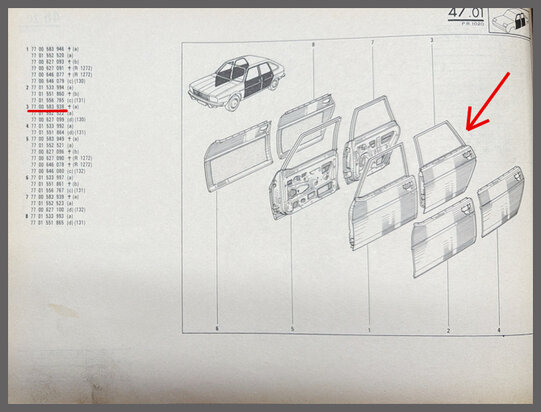 R20-R30 Rear left door (New Old Stock)