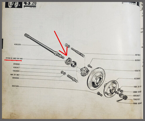 R8-10-Floride-Caravelle-14-A310: Wiellager (New Old Stock).