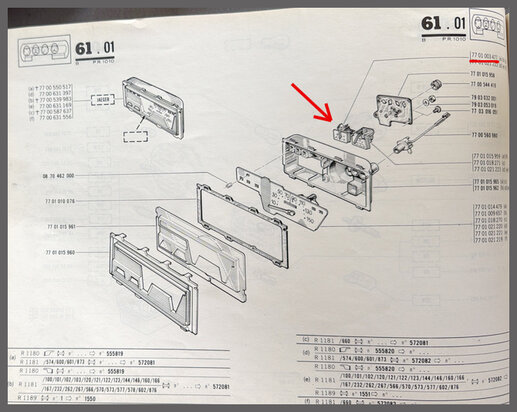 R5-R6: Dashboard gauge, fuel consumption (New Old Stock).