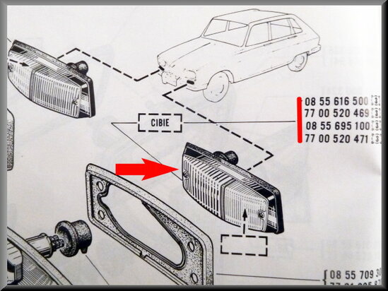 Knipperlicht links (wit) (New Old Stock).