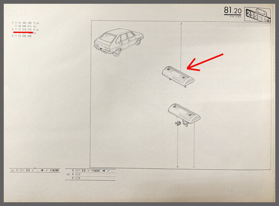 R20--30: Capuchon de eclairage de la plaque d'immatriculation (New Old Stock).