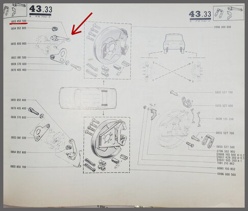 R8-10: Gaffel links achter (New Old Stock).