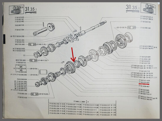 R5: Synchromesh veerring (New Old Stock).