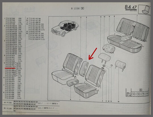 Armleuning voorzijde links.