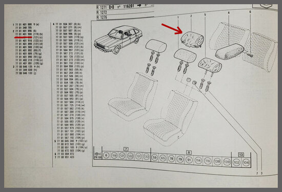 R20-30: Hoofdsteun hoes (beige skai) (New Old Stock).