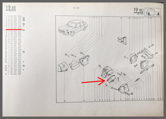 R20-30: Motorsteun (New Old Stock).