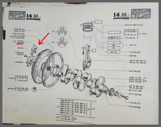 Borgplaat vliegwiel bouten 5 gaats (New Old Stock).