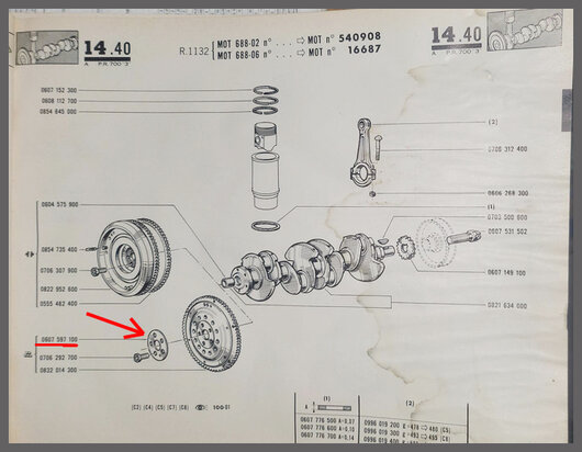 R8-10: Borgplaat vliegwiel bouten (New Old Stock).