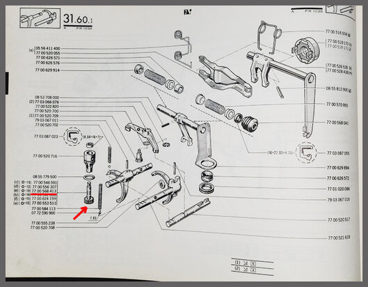 R4,5: Tandwiel Km teller aandrijving (New Old Stock).