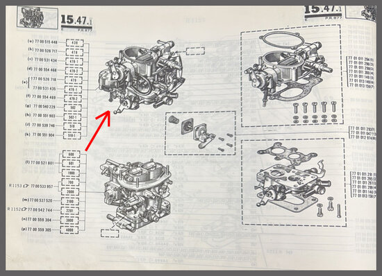 Carburateur Solex 32 SEIEA REN548 (New Old Stock)  (R&eacute;vis&eacute;, Excl: 150 euro in exchange).