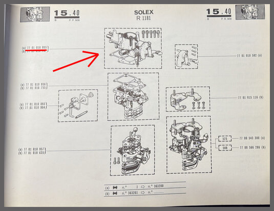 R 4,6,12,Rodeo: Carburateur  32 EISA REN525 (New Old Stock).