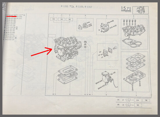 Carburateur Solex 32 MIMAT REN 634 (New Old Stock)  (R&eacute;vis&eacute;, Excl: 150 euro in exchange).