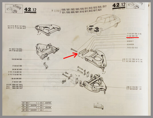 Afstandsplaat bovenste draagarm  - borgplaat bouten (New Old Stock).