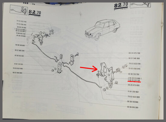 Sluiting motorkap (New Old Stock)