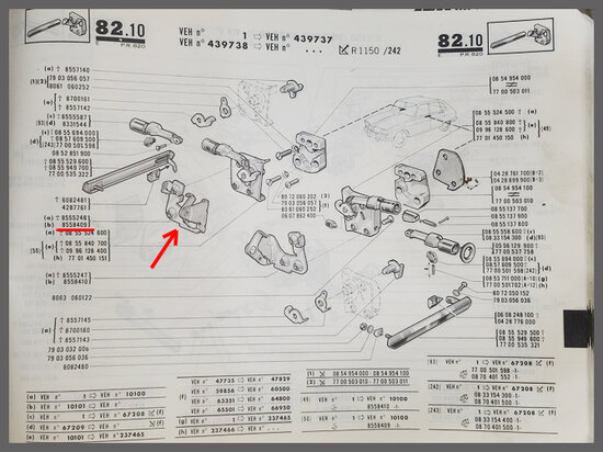 Slot bevestingingsplaat voorzijde rechts (New Old Stock)