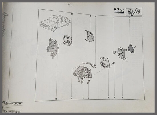 Slot bevestingingsplaat achterzijde rechts (New Old Stock)